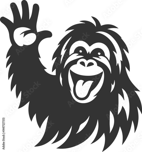 orangutan vector black