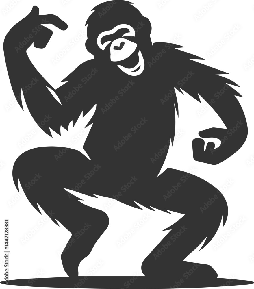 orangutan vector black orangutan vector black