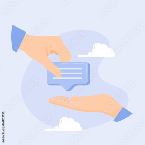 Feedback illustration, depicting a satisfaction survey. with hand drawn. The concept of receiving suggestions and opinions for company improvement through effective communication.
