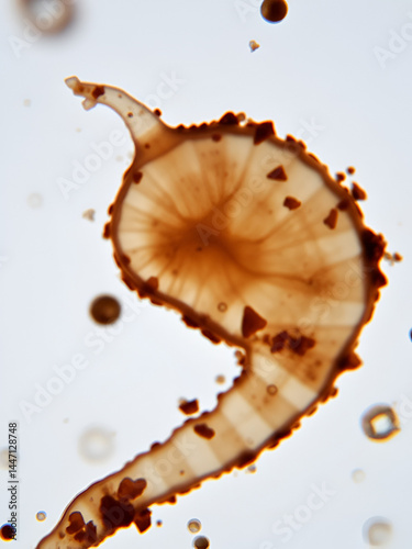 Echinococcal cyst under the microscope (400x). Echinococcus granulosus. Dog tapeworm parasite. photo