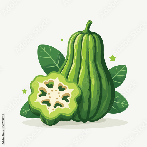 green, organic, fresh, ingredient, food, vegetable, raw, healthy, natural, agriculture, vegetarian, chayote, background, diet, white, fruit, plant, nutrition, vegetables, isolated, nutritious, freshne