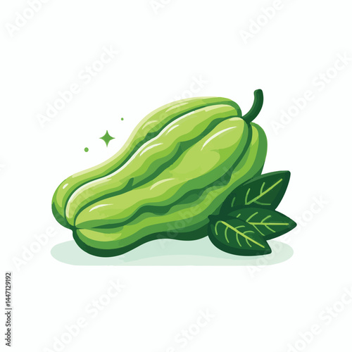 green, organic, fresh, ingredient, food, vegetable, raw, healthy, natural, agriculture, vegetarian, chayote, background, diet, white, fruit, plant, nutrition, vegetables, isolated, nutritious, freshne