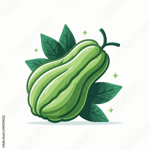 green, organic, fresh, ingredient, food, vegetable, raw, healthy, natural, agriculture, vegetarian, chayote, background, diet, white, fruit, plant, nutrition, vegetables, isolated, nutritious, freshne