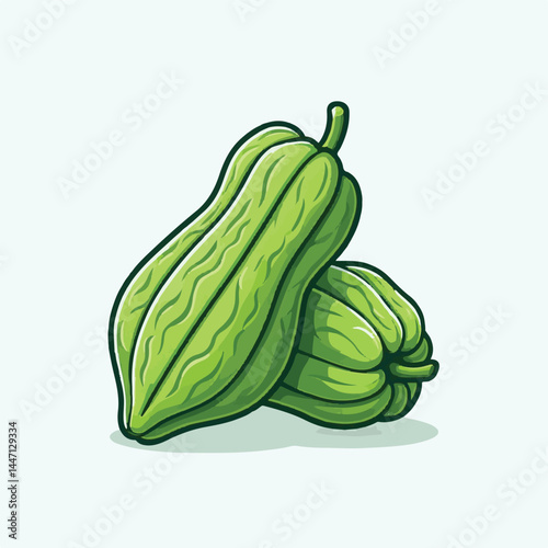 green, organic, fresh, ingredient, food, vegetable, raw, healthy, natural, agriculture, vegetarian, chayote, background, diet, white, fruit, plant, nutrition, vegetables, isolated, nutritious, freshne