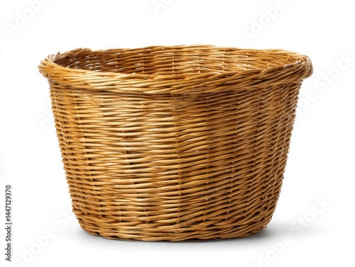 Wicker basket isolated on white space isolated on white background