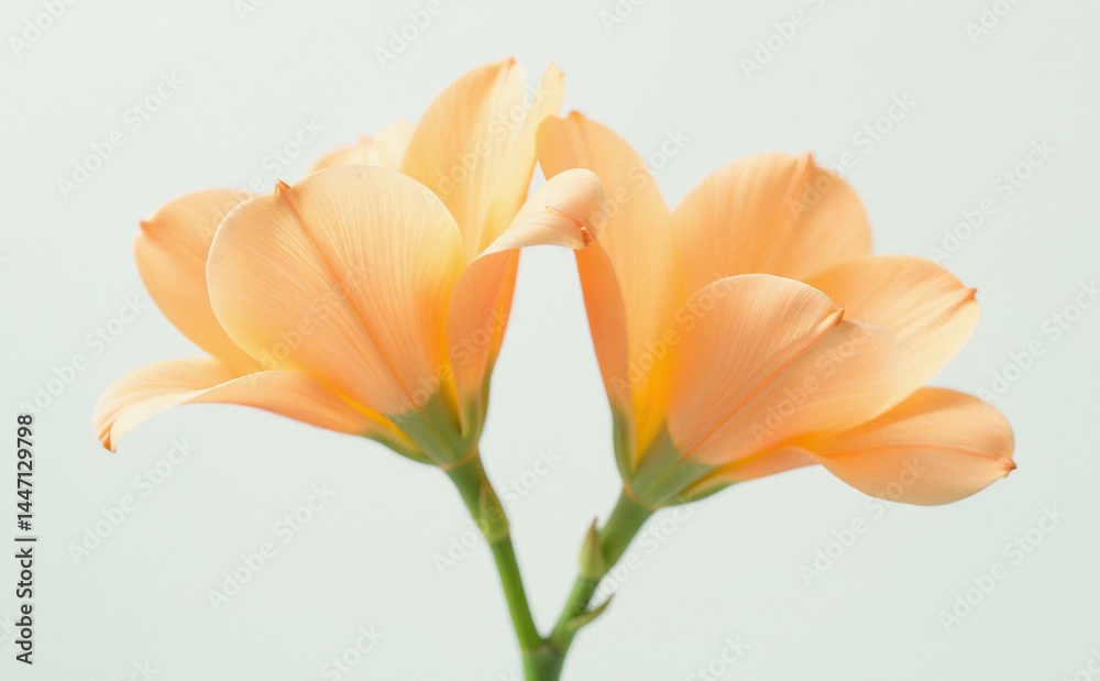 Obraz premium Two Delicate Peach Orange Flowers Close Up
