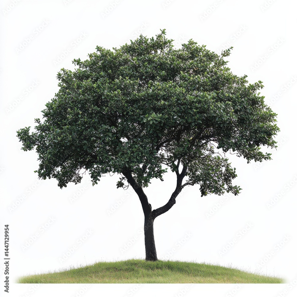 Soft Rounded Canopy Tree Isolated on White Background Soft Rounded Canopy Tree Isolated on White Background