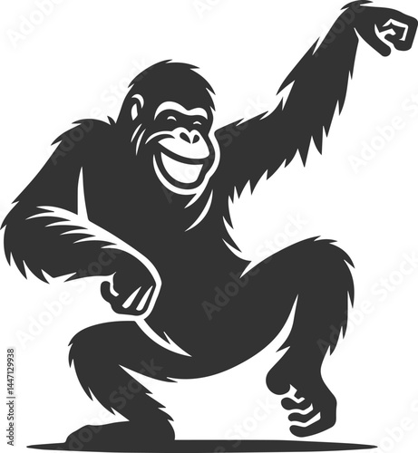 orangutan vector black