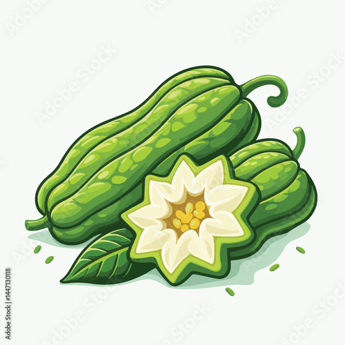 green, organic, fresh, ingredient, food, vegetable, raw, healthy, natural, agriculture, vegetarian, chayote, background, diet, white, fruit, plant, nutrition, vegetables, isolated, nutritious, freshne