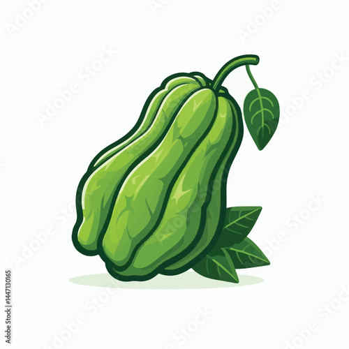 green, organic, fresh, ingredient, food, vegetable, raw, healthy, natural, agriculture, vegetarian, chayote, background, diet, white, fruit, plant, nutrition, vegetables, isolated, nutritious, freshne