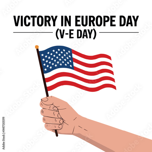 Victory in Europe Day USA Flag Celebration V-E Day Tribute Poster