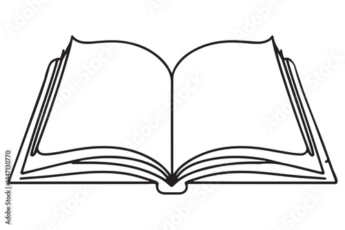 Unopened Book Silhouette Graphic Illustration for Reading and Education