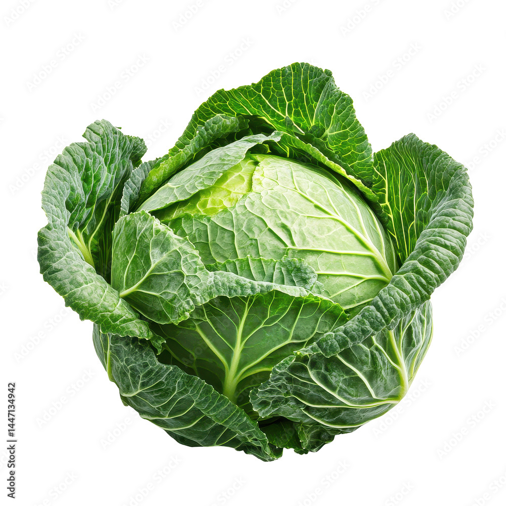 Fresh green cabbage isolated on a white background showcasing its vibrant leaves and texture, fresh Green cabbageisolated on white background Fresh green cabbage isolated on a white background showcasing its vibrant leaves and texture, fresh Green cabbageisolated on white background