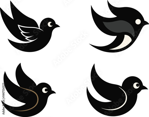 Birds Silhouette Collection. Birds Silhouette Art. Birds Silhouette Illustration. Birds Silhouette Design