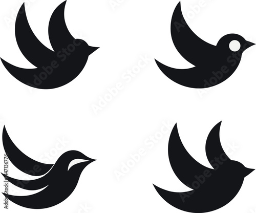 Birds Silhouette Collection. Birds Silhouette Art. Birds Silhouette Illustration. Birds Silhouette Design