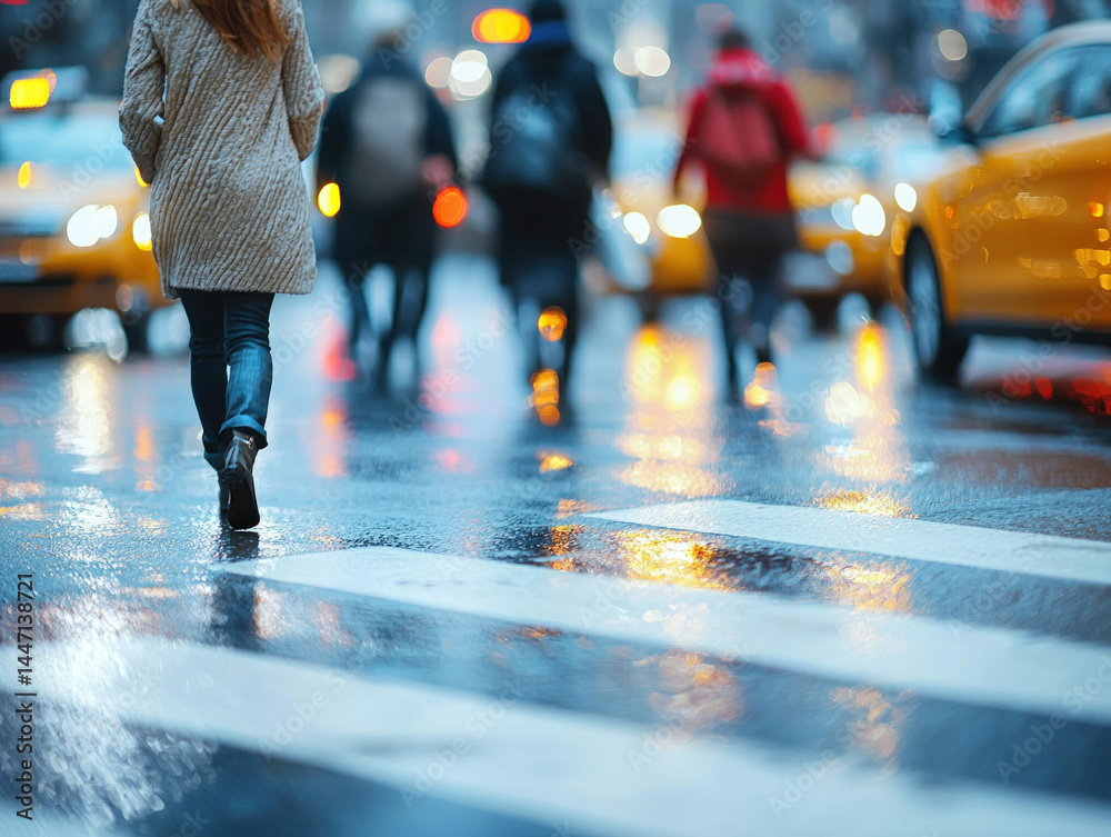 Fototapeta premium A visual representation highlighting traffic safety measures for pedestrians and drivers