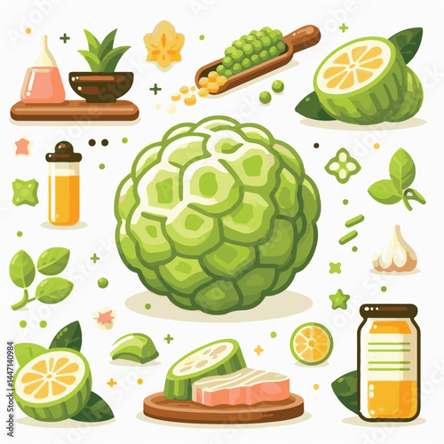 cherimoya, green, fruit, fresh, food, ripe, exotic, sweet, tropical, organic, custard, background, healthy, raw, annona, white, custard apple, delicious, tasty, isolated, dessert, seed, half, chirimoy