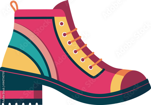 A stylish ankle boots vector art illustration featuring detailed design, clean lines, and modern fashion appeal, perfect for digital or print use.