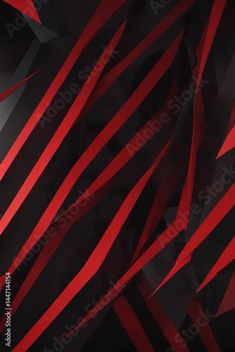 Wallpaper Mural Abstract red and black geometric shapes, sharp angles, contrasting color , visual, dynamic Torontodigital.ca