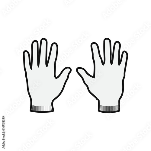 Protective rubber gloves sign template. Icon for design vector