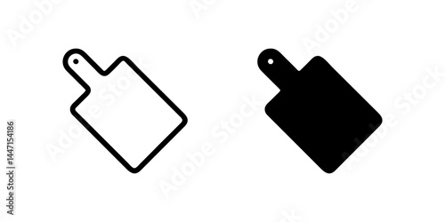 A simple vector icon set depicting cutting boards, ideal for cooking and kitchen designs.