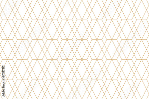 Elegant seamless pattern with golden diamond shapes and line on a white background. Perfect for modern designs, wallpapers, and luxurious backgrounds.