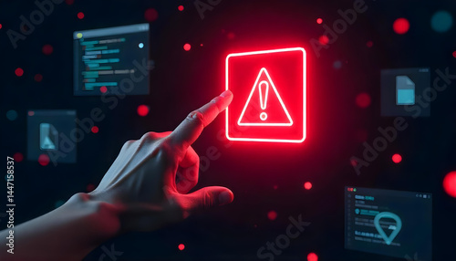 hand pushing a button