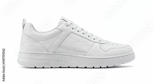 Minimalist white sneaker product shot on seamless background, perfect for e-commerce or ads.

 photo