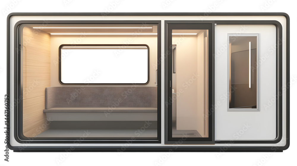 Modern Portable Workspace Pod Illustration Modern Portable Workspace Pod Illustration