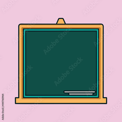 A simple illustration of a blackboard or chalkboard with a pastel background
