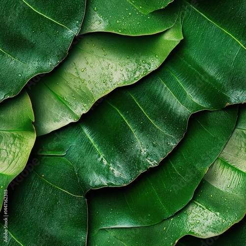 Embrace the lush green textures of tropical leaves and exotic foliage for a vibrant escape in nature's embrace