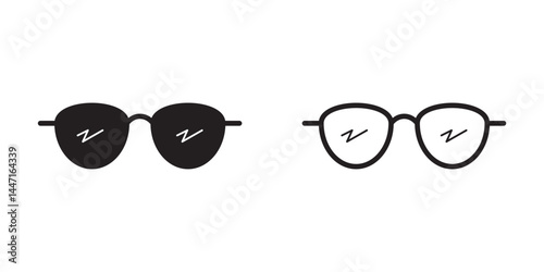 glasses icon on white background