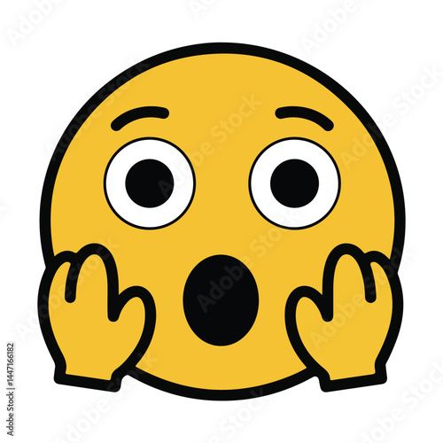 A Screaming Face emoji Isolated in white background 