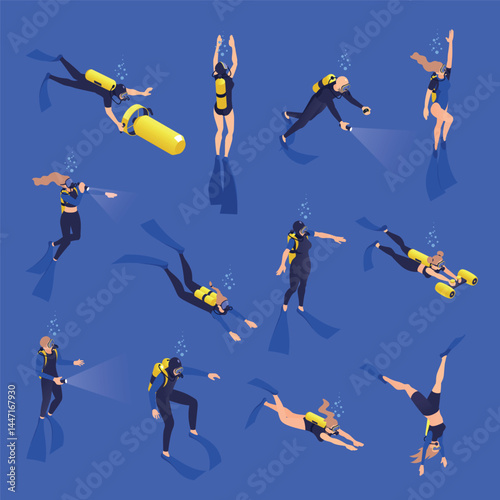 Adventure Diving Isometric Original Set