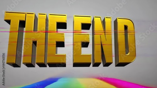 A Vibrant Showcase of Cinema Artistry: Celebrating the Symbolic Closure with 'The End' in Glorious Gold