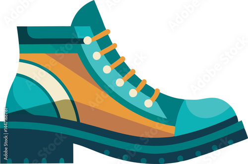 A sleek ankle boots vector illustration with intricate details, sharp lines, and trendy style, ideal for both digital and print projects.