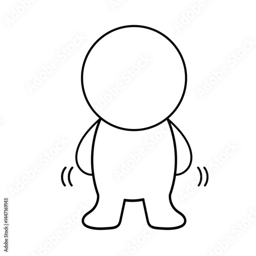 もじもじ、そわそわしている人物アイコン