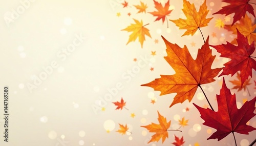 Abstract autumn leaves forming a late-season design , seasonal, late autumn