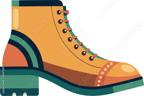 A sleek ankle boots vector illustration with intricate details, sharp lines, and trendy style, ideal for both digital and print projects.