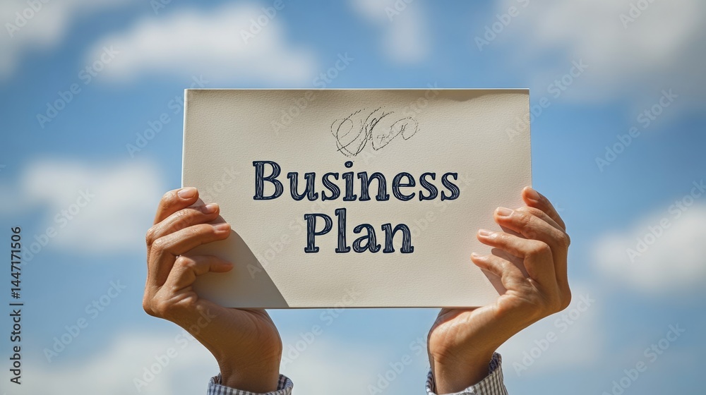 Elevating a Business Plan: Hands Holding Vision Against Sky, A Strategy for Success Elevating a Business Plan: Hands Holding Vision Against Sky, A Strategy for Success