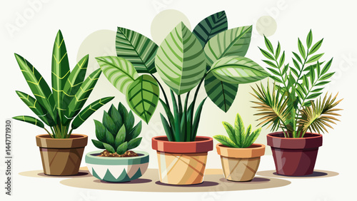 Carefully arranged indoor plants housed in designer pots.
Realistic rendering adds depth to every leaf and edge.
The white background keeps focus on texture and shape.
A clean and refined look for any