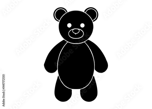 Teddy Bear Silhouette Vector.
