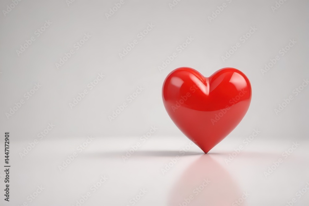 custom made wallpaper toronto digitalVibrant red heart, smooth texture, clean white background , glossy, romance