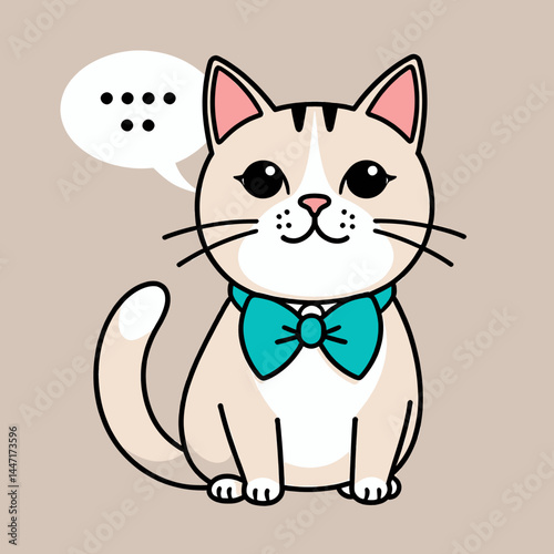 Cute_Cat_with_Bow_Tie_Illustration_Adorable_Cartoon_Kitty_Character_Digital_Art_Funny_Feline_Design_Pet_Lover_Artwork_Speech_Bubble_Thoughtful_Cat_Graphic_Vector