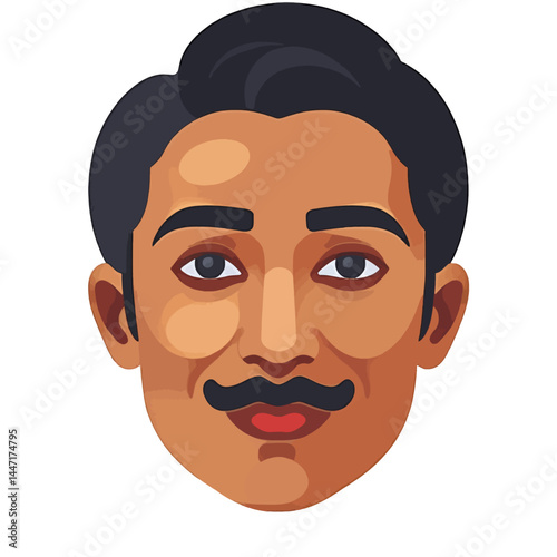 Illustration_of_a_Man_with_a_Mustache_Cartoon_Portrait_of_a_Smiling_Gentleman_Headshot_Character_Design_Clip_Art_Image_Graphic_Representation_of_a_Person