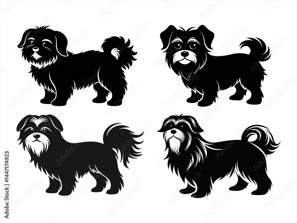 Fototapeta premium maltese sihouette black vector bundle