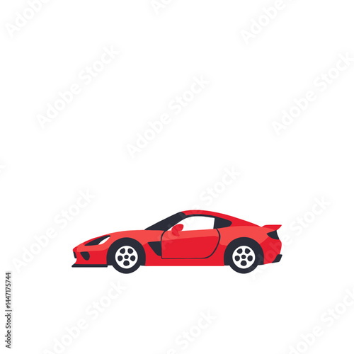 Red Sports Car Illustration_Sleek Coupe Design_Automotive Art_Vehicle Graphic_Modern Car Image_Transportation Icon_Speed and Style_Luxury Car Concept_Car Enthusiast Artwork_Dream Car Visual