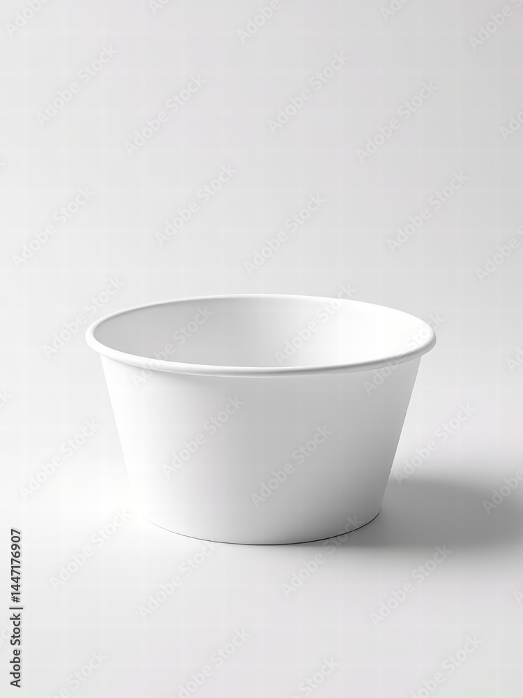 Minimalist White Paper Bowl for Food Packaging Display Minimalist White Paper Bowl for Food Packaging Display
