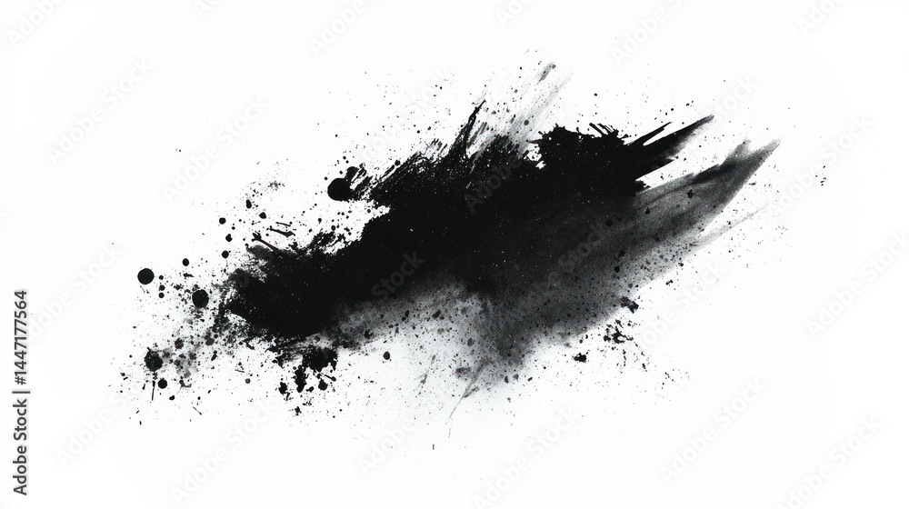 Monochrome ink drawing isolated on white background Monochrome ink drawing isolated on white background