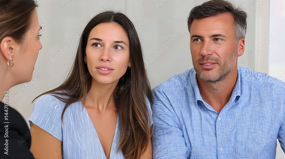 A financial advisor and client engage in a business meeting, discussing investment strategies and financial planning in a focused and collaborative setting.
A financial advisor and client engage in a business meeting, discussing investment strategies and financial planning in a focused and collaborative setting.